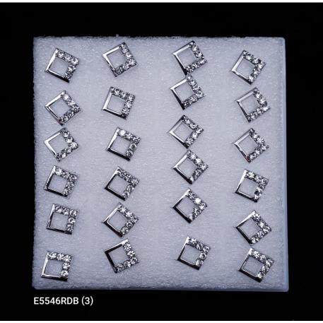 AROS SILICONAS CUADRADO BLANCO CON STRAS