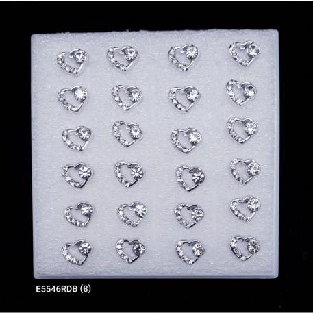 AROS SILICONAS CORAZON BLANCO CON STRAS