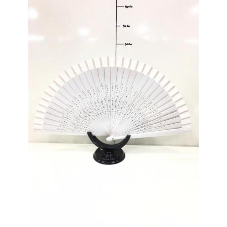ABANICO MADERA LISO BLANCO