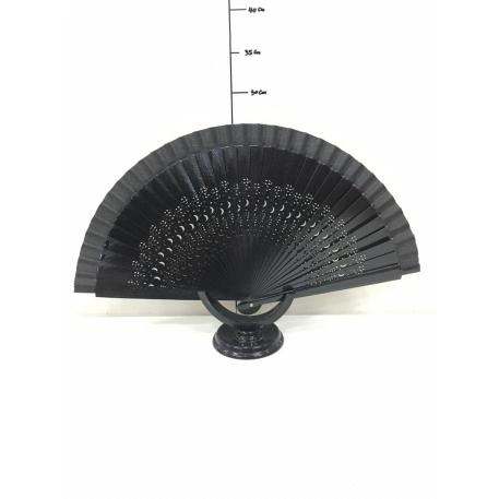 ABANICO MADERA LISO NEGRO