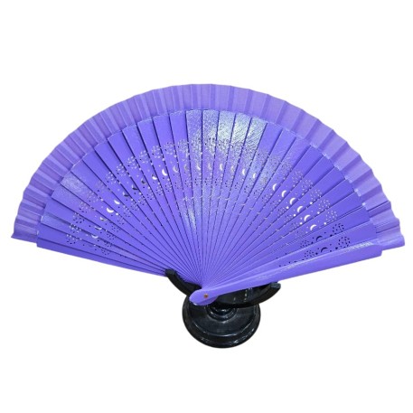 ABANICO MADERA LISO VIOLETA