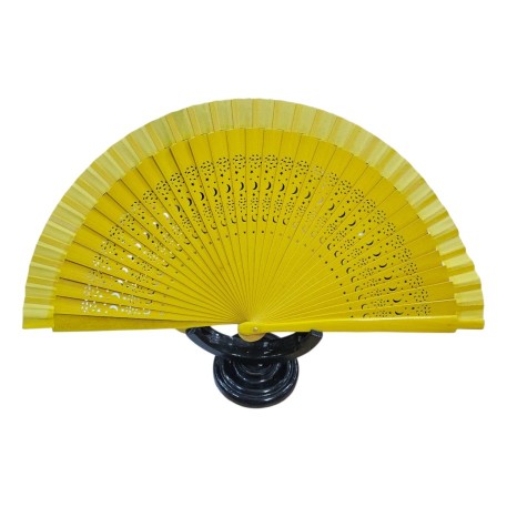 ABANICO ESPAÑOL AMARILLO LISO