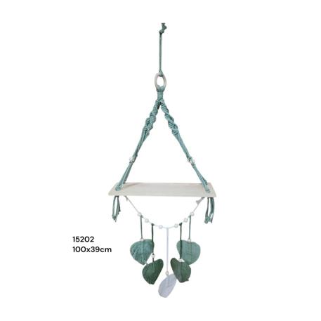 ESTANTE COLG. DE MECRAME VERDE