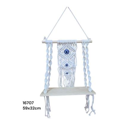 ESTANTE COLG. DE MECRAME OJO TURCO