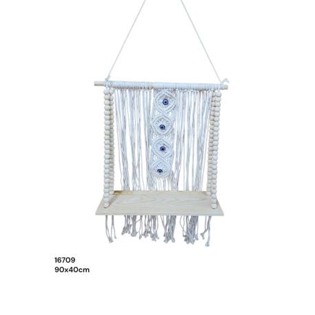 ESTANTE COLG. DE MECRAME OJO TURCO