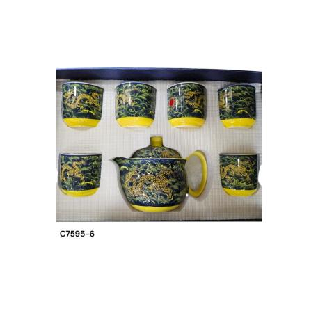 JUEGO DE TE 7PZA VERDE