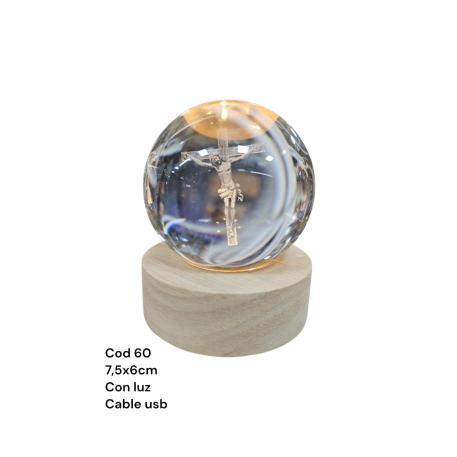 BOLA CRISTAL 3D 6CM CON LED